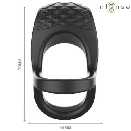 INTENSE - ALEX ANILLO DOBLE VIBRADOR PENE 10 VIBRACIONES NEGRO 