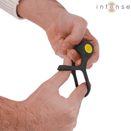 INTENSE - ALEX ANILLO DOBLE VIBRADOR PENE 10 VIBRACIONES NEGRO 