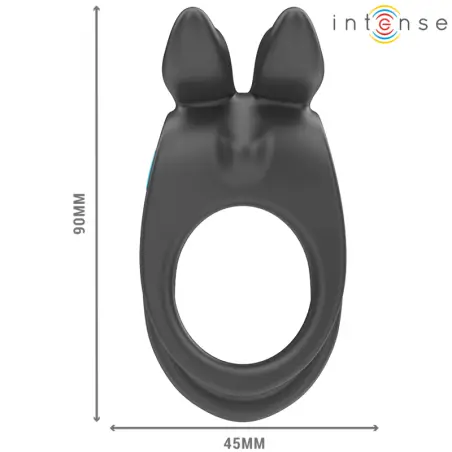 INTENSE - SAM ANILLO DOBLE VIBRADOR PENE 10 VIBRACIONES NEGRO 