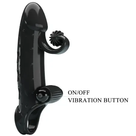 ROMANCE - FUNDA PARA PENE CON VIBRACIÓN NEGRO Fundas Pene con Extensión