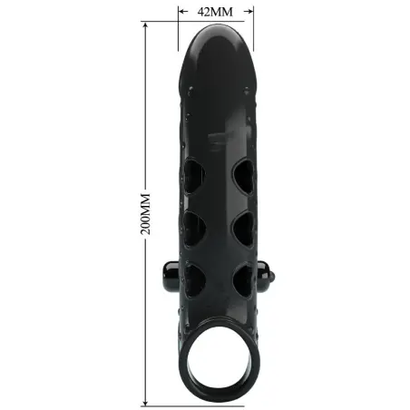 ROMANCE - FUNDA PARA PENE CON VIBRACIÓN NEGRO Fundas Pene con Extensión