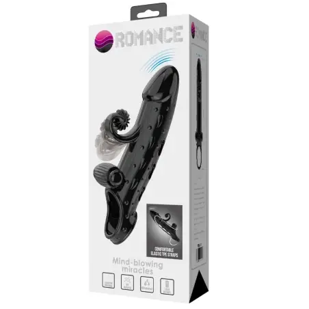 ROMANCE - FUNDA PARA PENE CON VIBRACIÓN NEGRO Fundas Pene con Extensión