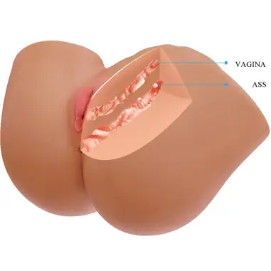 CRAZY BULL - ILANA TRASERO FEMENINO REALISTA VIBRADOR & SUCCIONADOR CON SONIDO 6.8 KG 