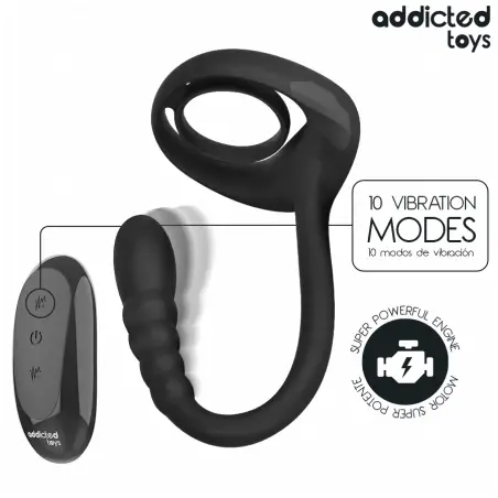 ADDICTED TOYS - ANILLO PENE VIBRADOR PUNTO·P CONTROL REMOTO 