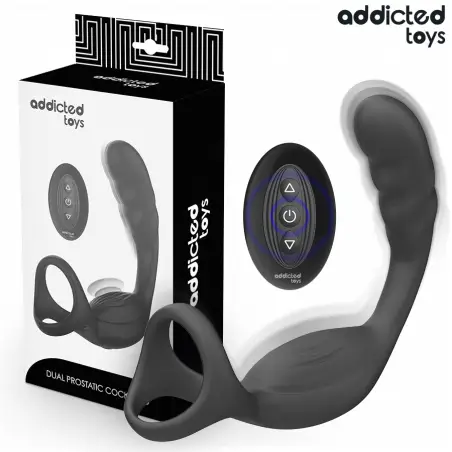 ADDICTED TOYS - ANILLO DOBLE VIBRADOR PROSTÁTICO CONTROL REMOTO 