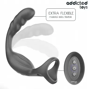ADDICTED TOYS - ANILLO DOBLE VIBRADOR PROSTÁTICO CONTROL REMOTO 
