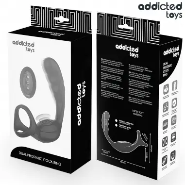 ADDICTED TOYS - ANILLO DOBLE VIBRADOR PROSTÁTICO CONTROL REMOTO 