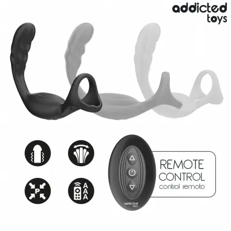 ADDICTED TOYS - ANILLO DOBLE VIBRADOR PROSTÁTICO CONTROL REMOTO 
