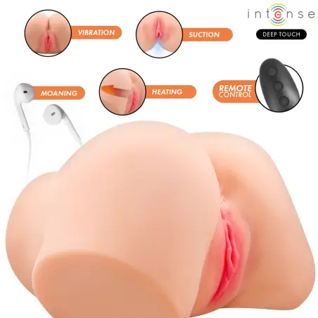 INTENSE DEEP TOUCH - NICOLE MASTURBADOR VAGINA CON EFECTO SUCCIÓN, CALOR, VIBRACIÓN Y VOZ CON CONTROL REMOTO 5.3 KG Vaginas con vibración