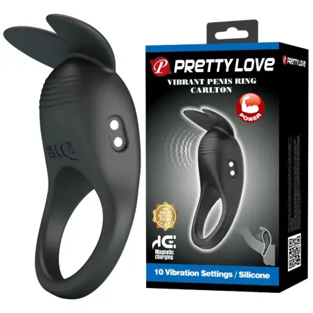 PRETTY LOVE - CARLTON ANILLO PARA PENE CON ESTIMULADOR DE CLÍTORIS Anillos con Vibración