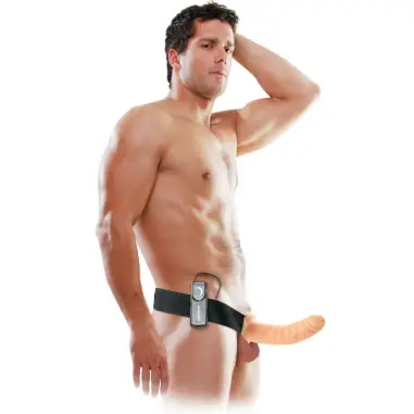 FETISH FANTASY SERIES - ARNÉS VIBRADOR HUECO 19 CM NATURAL Extensor pene con Arnés