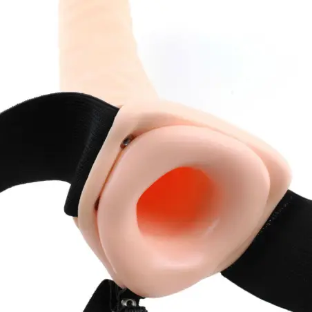 FETISH FANTASY SERIES - ARNÉS VIBRADOR HUECO 19 CM NATURAL Extensor pene con Arnés