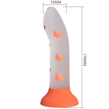 PRETTY LOVE - MAGICAL NIGHTFALL DILDO SIN VIBRACIÓN LUMINOSO NARANJA Dildos sin Vibración