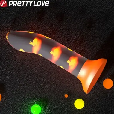 PRETTY LOVE - MAGICAL NIGHTFALL DILDO SIN VIBRACIÓN LUMINOSO NARANJA Dildos sin Vibración