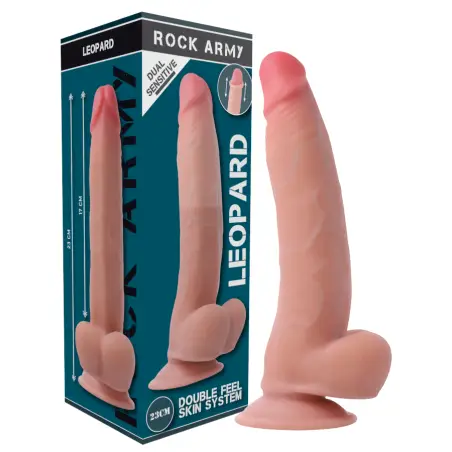 ROCKARMY - LEOPARD DILDO REALISTA DUAL DENSITY 23 CM -O- 4.77 CM Penes realísticos