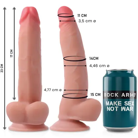 ROCKARMY - LEOPARD DILDO REALISTA DUAL DENSITY 23 CM -O- 4.77 CM Penes realísticos