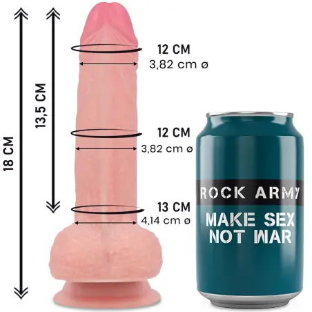ROCKARMY - MUSTANG DILDO REALÍSTICO LIQUID SILICONE 18 CM -O- 4.14 CM Penes realísticos