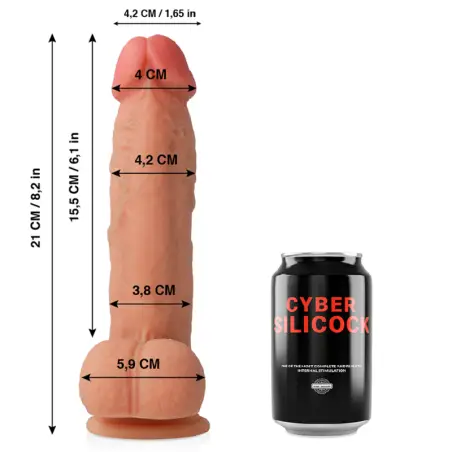 CYBER SILICOCK - SAUL REALÍSTICO SILICONA LÍQUIDA 21 CM -O- 4.2 CM Penes realísticos