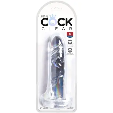 KING COCK - CLEAR PENE REALÍSTICO 15.5 CM TRANSPARENTE Dildos para Arneses