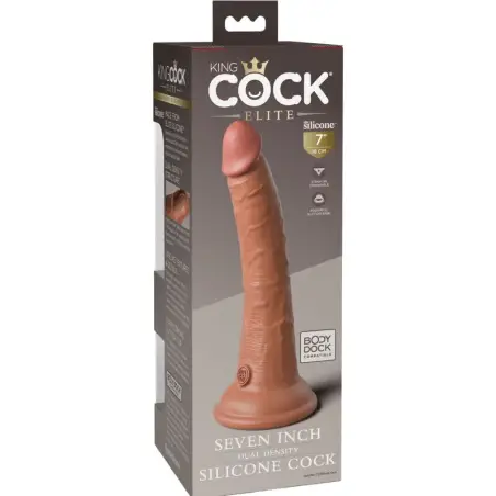 KING COCK - ÉLITE DILDO REALÍSTICO SILICONA 17.8 CM CARAMELO Penes realísticos
