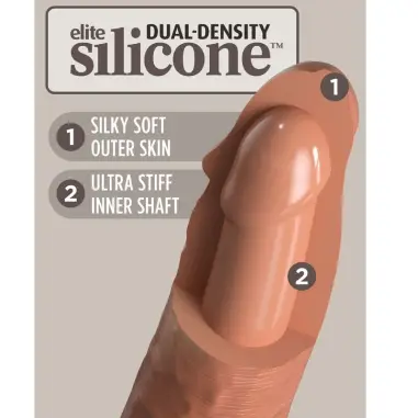 KING COCK - ÉLITE DILDO REALÍSTICO VIBRADOR & SILICONA 20.3 CM CARAMELO Penes realísticos