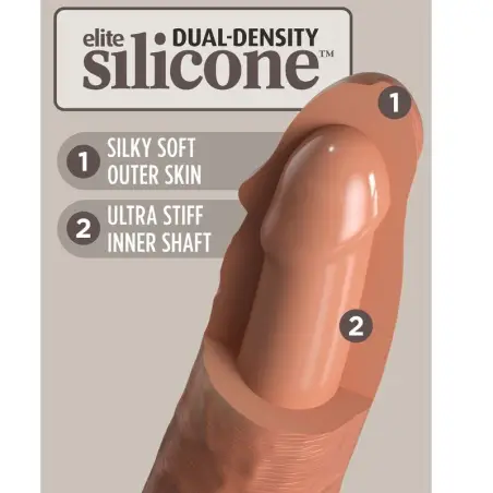 KING COCK - ÉLITE DILDO REALÍSTICO VIBRADOR & SILICONA 20.3 CM CARAMELO Penes realísticos