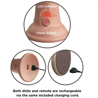 KING COCK - ÉLITE DILDO REALÍSTICO VIBRADOR & SILICONA CONTROL REMOTO 23 CM Penes realísticos