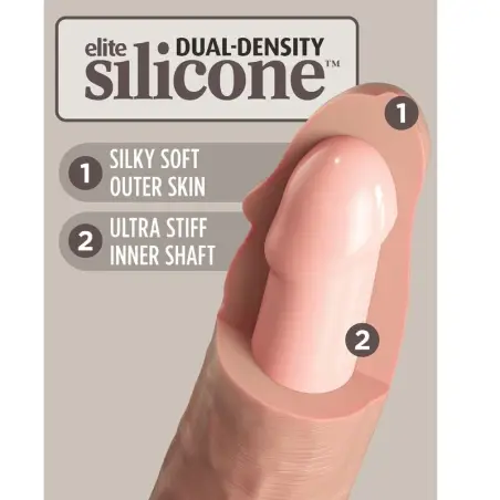 KING COCK - ÉLITE DILDO REALÍSTICO VIBRADOR & SILICONA CONTROL REMOTO 23 CM Penes realísticos