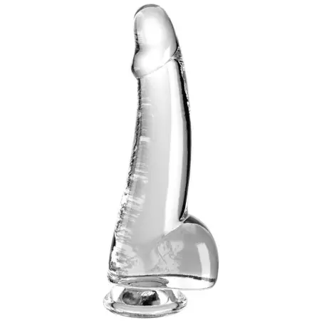 KING COCK - CLEAR DILDO CON TESTÍCULOS 15.2 CM TRANSPARENTE Dildos para Arneses