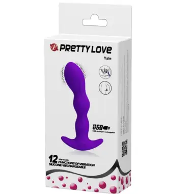 PRETTY LOVE - MASAJEADOR ANAL 12 MODOS VIBRACIÓN LILA Plugs Anales