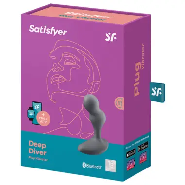 SATISFYER - DEEP DIVER PLUG VIBRADOR APP GRIS 