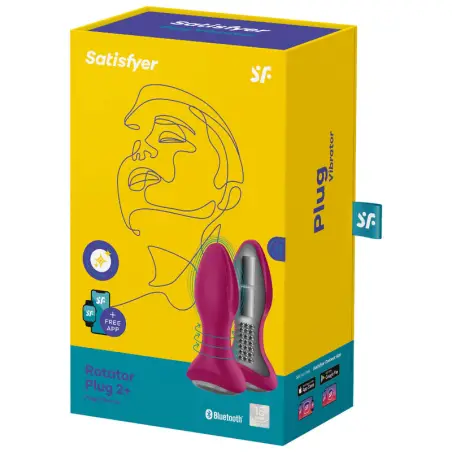SATISFYER - ROTATOR PLUG 2+ PLUG VIBRADOR APP ROJO Vibradores con APP