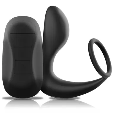 BLACK&SILVER - MASAJEADOR ANAL CONTROL REMOTO SILICONA RECARGABLE NEGRO 