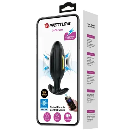 PRETTY LOVE - JEFFERSON PLUG ANAL CONTROLADO POR APP NEGRO Plugs Anales
