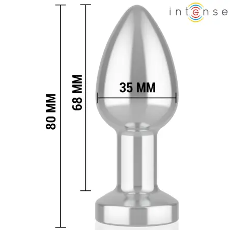 INTENSE - PLUG ANAL TALLA S DE METAL VIBRADOR CON LUCES LED MULTICOLOR Y CONTROL REMOTO 