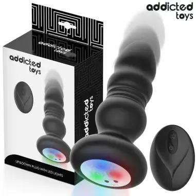 ADDICTED TOYS - PLUG ANAL VIBRADOR THRUSTING Y LUZ LED CONTROL REMOTO 