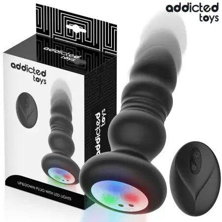 ADDICTED TOYS - PLUG ANAL VIBRADOR THRUSTING Y LUZ LED CONTROL REMOTO 