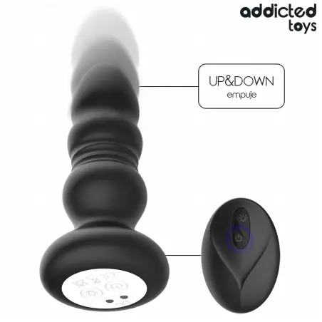 ADDICTED TOYS - PLUG ANAL VIBRADOR THRUSTING Y LUZ LED CONTROL REMOTO 