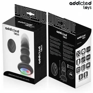 ADDICTED TOYS - PLUG ANAL VIBRADOR THRUSTING Y LUZ LED CONTROL REMOTO 