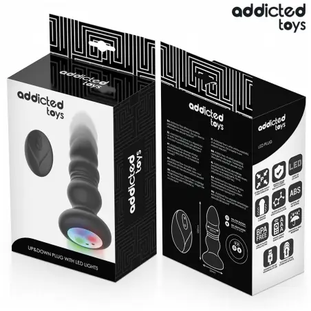 ADDICTED TOYS - PLUG ANAL VIBRADOR THRUSTING Y LUZ LED CONTROL REMOTO 