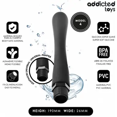 ADDICTED TOYS - LIMPIADOR ANAL CON ADAPTADOR UNIVERSAL MODELO 4 Ducha Anal