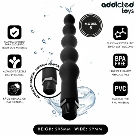 ADDICTED TOYS - LIMPIADOR ANAL CON ADAPTADOR UNIVERSAL MODELO 5 Ducha Anal
