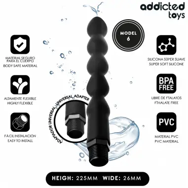 ADDICTED TOYS - LIMPIADOR ANAL CON ADAPTADOR UNIVERSAL MODELO 6 Ducha Anal