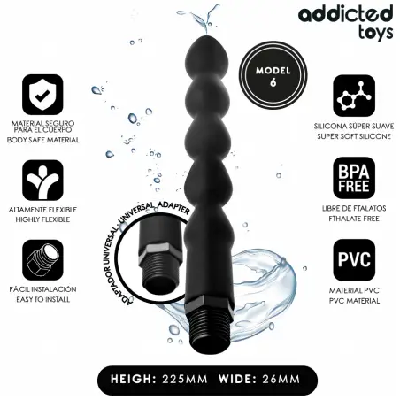 ADDICTED TOYS - LIMPIADOR ANAL CON ADAPTADOR UNIVERSAL MODELO 6 Ducha Anal