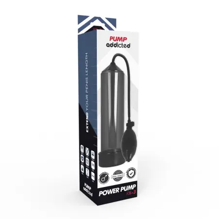 PUMP ADDICTED - RX3 BOMBA ERECCIÓN NEGRO Bomba Alargadora Pene