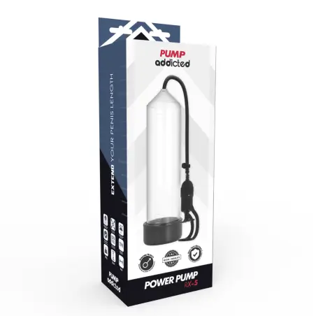 PUMP ADDICTED - BOMBA ERECCIÓN RX5 TRANSPARENTE Bomba Alargadora Pene