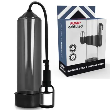 PUMP ADDICTED - BOMBA ERECCIÓN RX7 NEGRO CON VIBRADOR Bomba Alargadora Pene