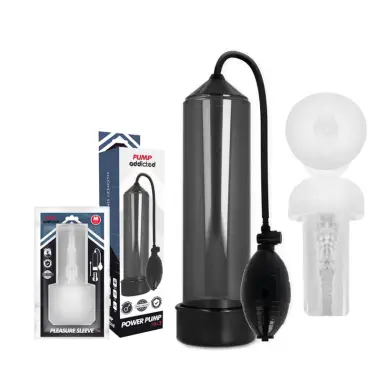 PUMP ADDICTED - RX3 BOMBA ERECCIÓN NEGRO CON MASTURBADOR Bomba Alargadora Pene