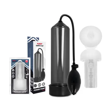 PUMP ADDICTED - RX3 BOMBA ERECCIÓN NEGRO CON MASTURBADOR Bomba Alargadora Pene
