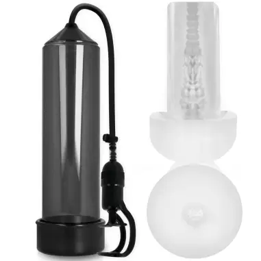 PUMP ADDICTED - BOMBA ERECCIÓN RX5 BLACK CON MASTURBADOR Bomba Alargadora Pene